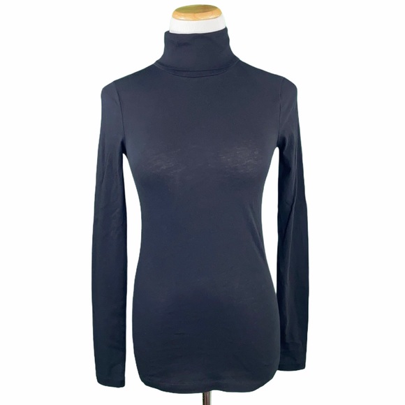 J. Crew Black Basic Long Sleeve Turtleneck Tee